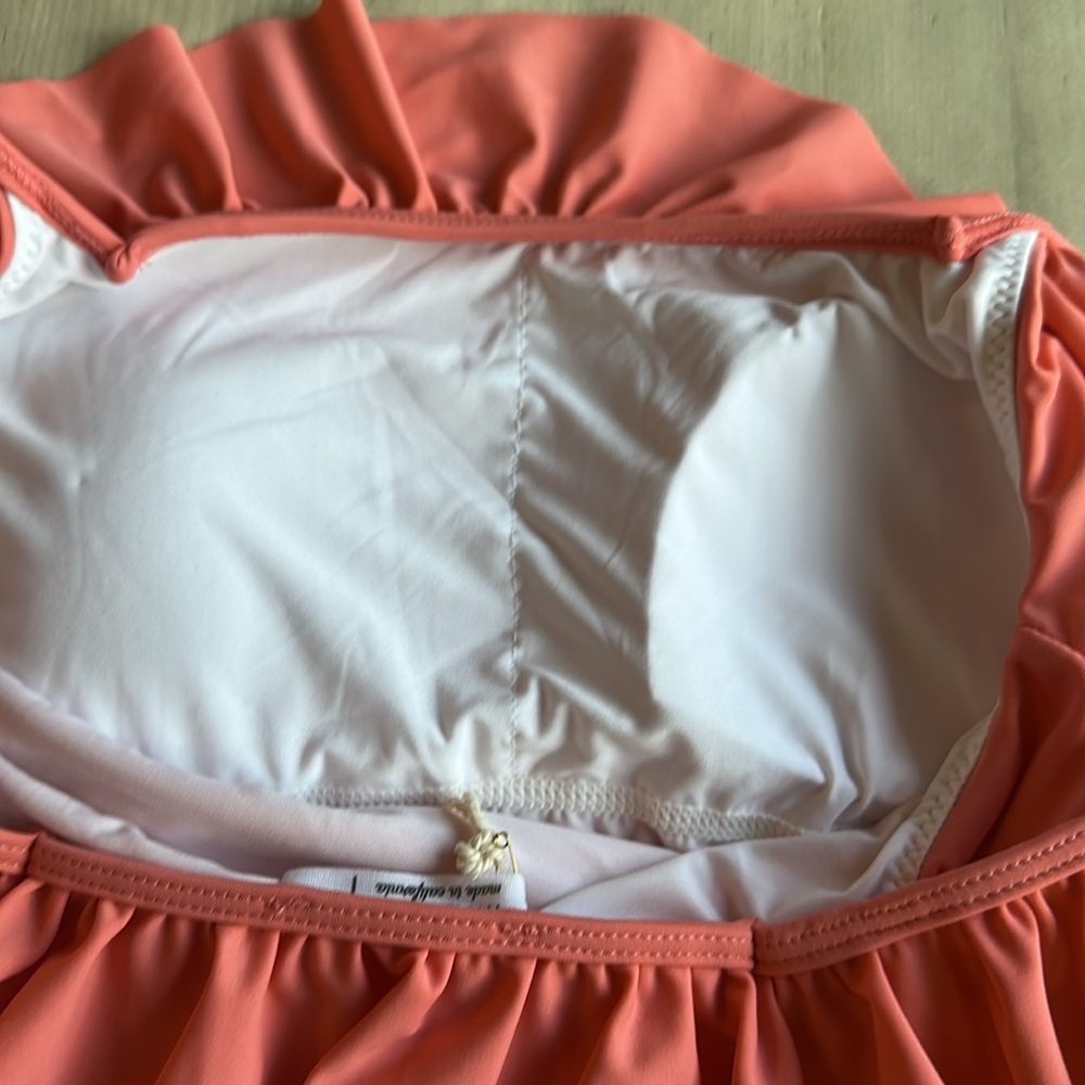 Minnow Coral Ruffle One Piece - Picture 6 of 9